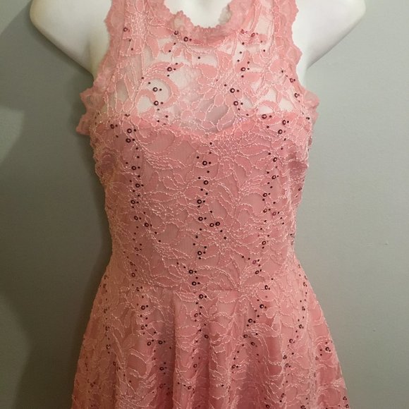 Boutique - Lace Pink Aline Dress - Item#93 - Picture 6 of 10
